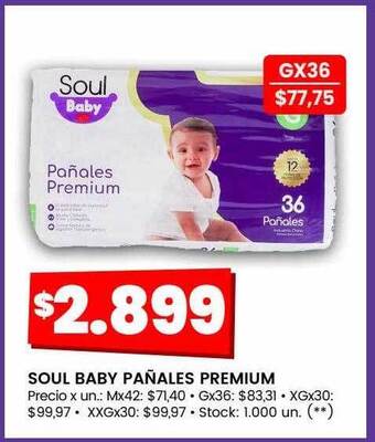 Walmart Soul baby pañales premium oferta