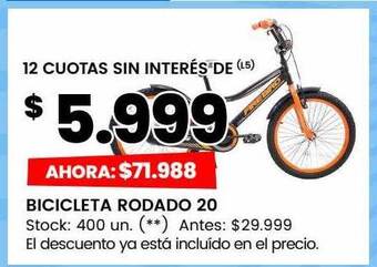 Walmart Bicicleta rodado 20 oferta