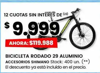 Walmart Bicicleta rodado 29 aluminio oferta