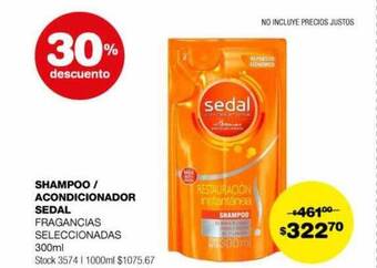 Atomo Conviene Shampoo acondicionador sedal 30% descuento oferta