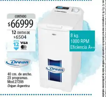 Authogar Drean 40 cm. de ancho. 23 programas Mod. 27205 oferta