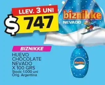 Carrefour Maxi Huevo de chocolate biznikke x 100g oferta