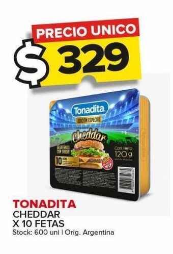 Carrefour Maxi Queso cheddar tonadita x 10 fetas oferta