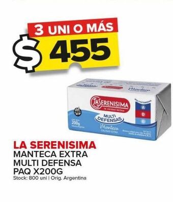 Carrefour Maxi Manteca la serenísima x 200g oferta