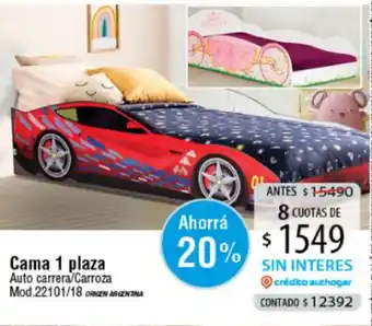 Authogar Cama 1 plaza Auto carrera/Carroza oferta