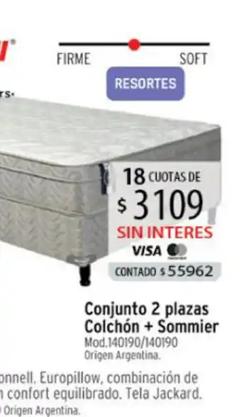Authogar Conjunto 2 plazas Colchón + Sommier oferta