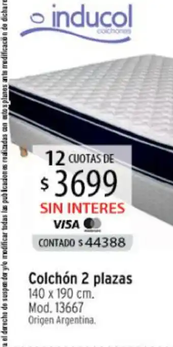 Authogar Inducol Colchón 2 plazas 140 x 190 cm oferta