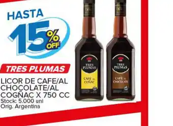 Carrefour Maxi Tres Plumas Licor De Cafe oferta