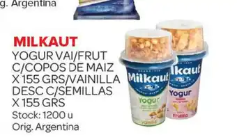 Carrefour Maxi Milkaut Yogur Vai/ Frut C/ Copos De Maiz x 166 grs oferta