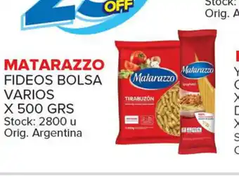 Carrefour Maxi Matarazzo Fideos Bolsa Varios x 500 grs oferta
