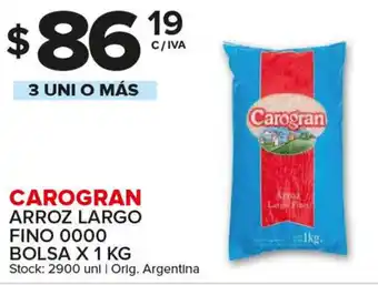 Carrefour Maxi Carogran Arroz Largo Fino 0000 Bolsa x 1 kg oferta