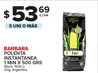 Carrefour Maxi Barbara Polenta Instantanea 1 min x 500 grs oferta