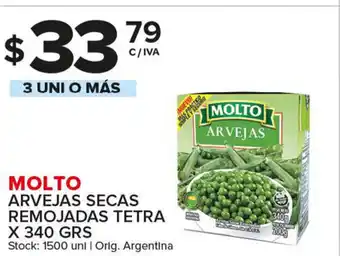Carrefour Maxi Molto Arvejas Secas Remojadas Tetra x 340 grs oferta