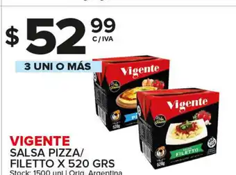 Carrefour Maxi Vigente Salsa Pizza/ Filetto x 520 grs oferta