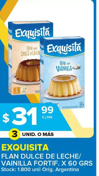 Carrefour Maxi Exquisita Flan Dulce De Leche/ Vainilla Fortif. x 60 grs oferta