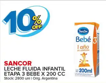 Carrefour Maxi Sancor Leche Fluida Infantil Etapa 3 bebe x 200 cc oferta