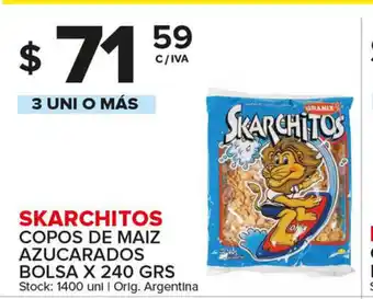 Carrefour Maxi Skarchitos Copos De Maiz Azucarados Bolsa x 240 grs oferta