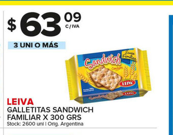 Carrefour Maxi Leiva Galletitas Sandwich Familiar x 300 grs oferta