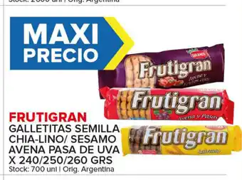 Carrefour Maxi Frutigran Galletitas Semilla Chia-Lino/ Sesamo Avena Pasa De Uva x 240/250/260 grs oferta