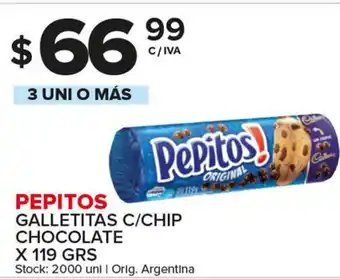Carrefour Maxi Pepitos Galletitas C/Chip Chocolate x 119 grs oferta