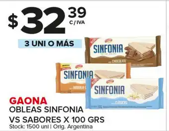 Carrefour Maxi Gaona Obleas Sinfonia Vs Sabores x 100 grs oferta