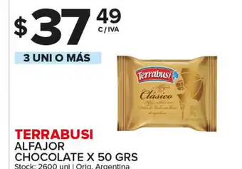 Carrefour Maxi Terrabusi Alfajor Chocolate x 50 grs oferta