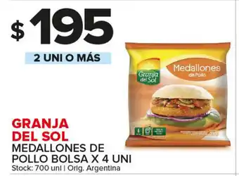 Carrefour Maxi Granja Del Sol Medallones De Pollo Bolsa x4 uni oferta