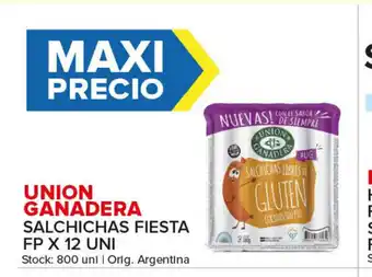 Carrefour Maxi Union Ganadera Salchichas Fiesta Fp x12 uni oferta