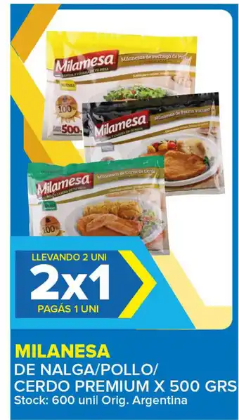 Carrefour Maxi Milanesa De Nalga/Pollo/ Cerdo Premium x500grs oferta