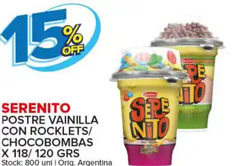 Carrefour Maxi Serenito Postre Vainilla Con Rocklets Chocobombas x118/ 120 grs oferta