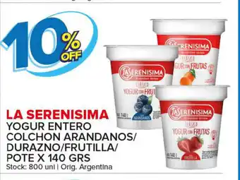 Carrefour Maxi La Serenisima Yogur Entero Colchon Arandanos / Durazno / Frutilla / Pote x140 grs oferta