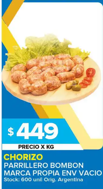 Carrefour Maxi Chorizo Parrillero Bombon Marca Propia Env Vacio oferta