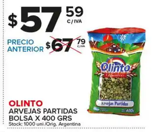 Carrefour Maxi Olinto Arvejas Partidas Bolsa x400 grs oferta
