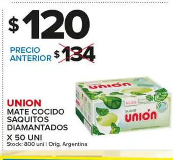 Carrefour Maxi Union Mate Cocido Saq. Diamantados x 50 uni oferta