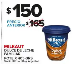Carrefour Maxi Milkaut Dulce Leche Familiar Pote x405 grs oferta