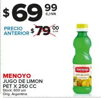 Carrefour Maxi Menoyo Jugo De Limon Pet x250 cc oferta