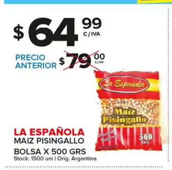 Carrefour Maxi La Española Maiz Pisingallo Bolsa x500 grs oferta