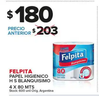 Carrefour Maxi Felpita Papel higienico H S Blanquisimo 4 x 80 mts oferta