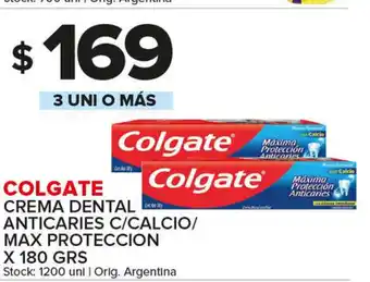 Carrefour Maxi Colgate Crema Dental Anticaries C/Calcio/Max Proteccion x180 grs oferta