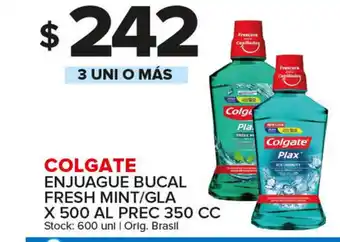 Carrefour Maxi Colgate Enjuague Bucal Fresh Mint/Gla x500 Al Prec 350 cc oferta