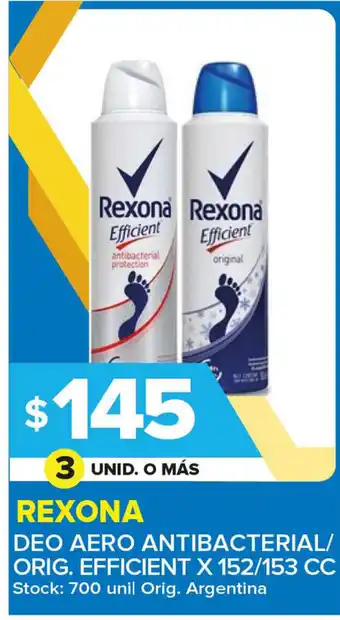 Carrefour Maxi Rexona Deo Aero Antibacterial/Orig. Efficient x152 cc oferta