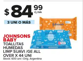 Carrefour Maxi Johnsons Baby Toallitas Humedas Limp Suavi/Ge All Over x44 uni oferta