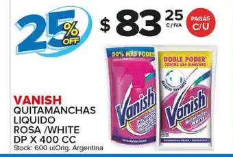 Carrefour Maxi Vanish Quitamanchas Liquido Rosa/White Dp x400 cc oferta