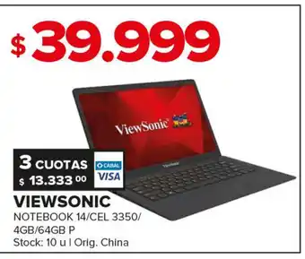 Carrefour Maxi Viewsonic Notebook 14/Cel 3350/4Gb.64Gb P oferta