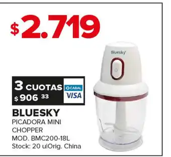 Carrefour Maxi Bluesky Picadora Mini Chopper Mod. BMC200-8L oferta