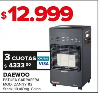 Carrefour Maxi Daewoo Estufa Garrafera Dany 113 oferta