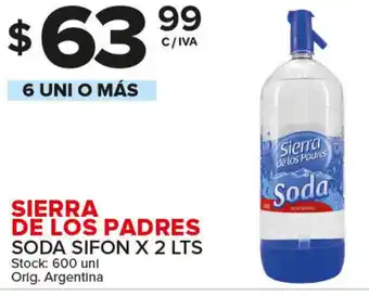 Carrefour Maxi Sierra De Los Padres Soda Sifón x 2 lts oferta