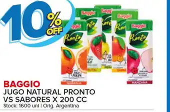 Carrefour Maxi Baggio Jugo Natural Pronto Vs Sabores x200 cc oferta