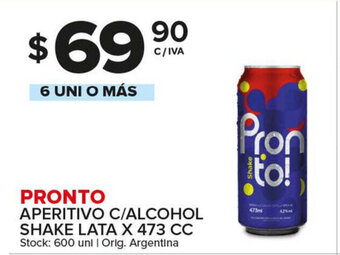 Carrefour Maxi Pronto Aperitivo C/Alcohol Shake Lata x 473 cc oferta