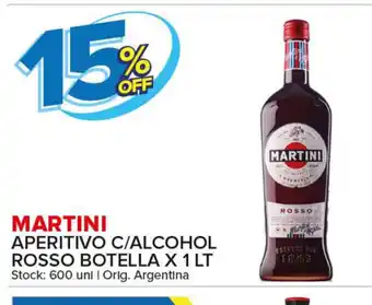 Carrefour Maxi Martini Aperitivo C/Alcohol Rosso Botella x 1 lt oferta